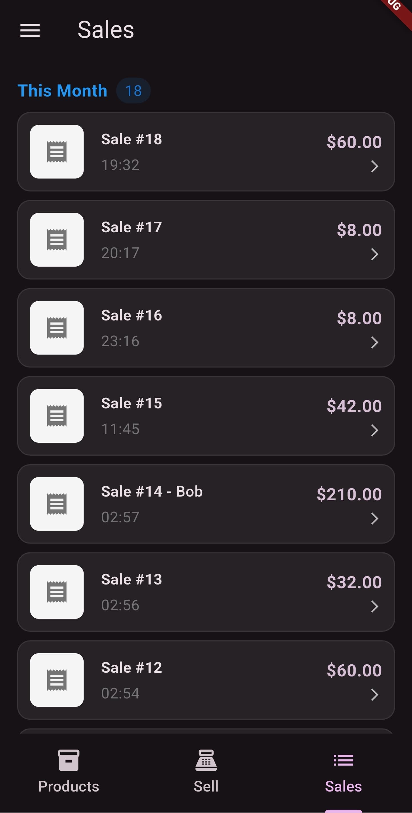 AMAL POS sales history dashboard showing transaction logs and revenue analytics